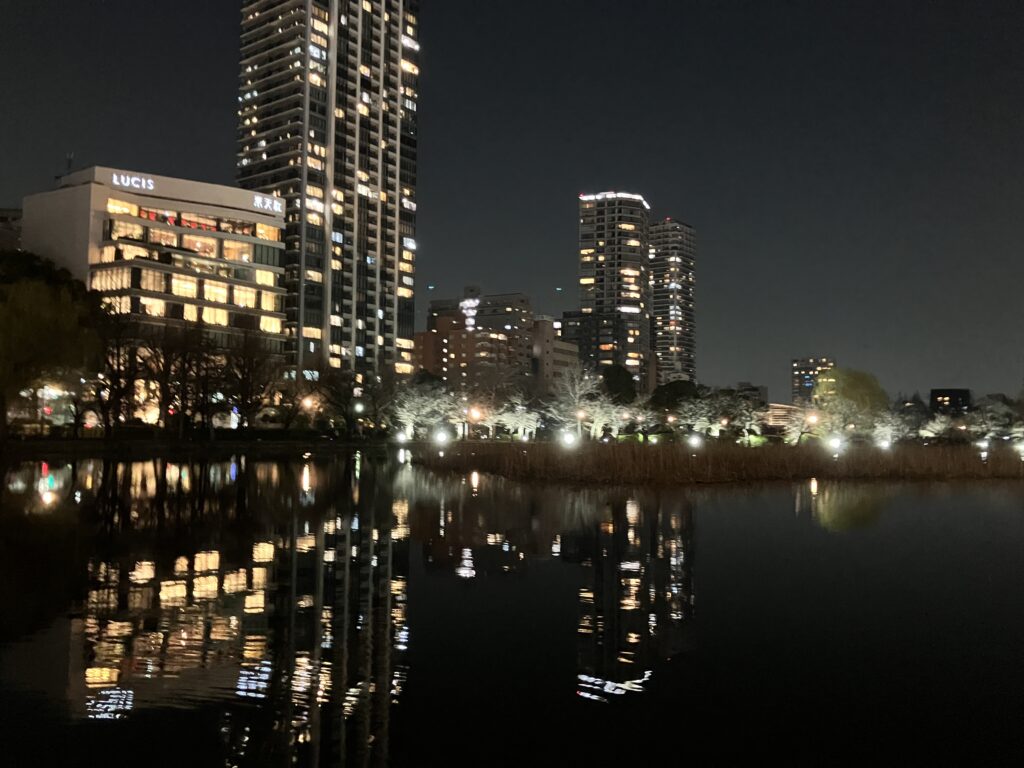 水面に映るマンション