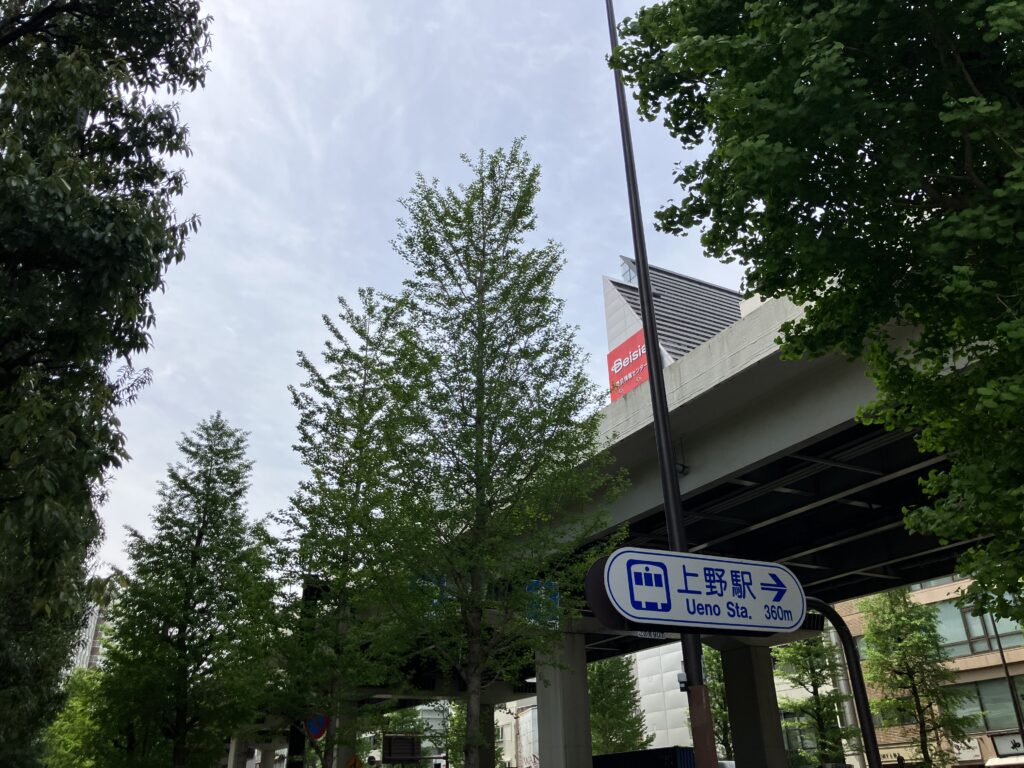 昭和通りから上野駅の方へ